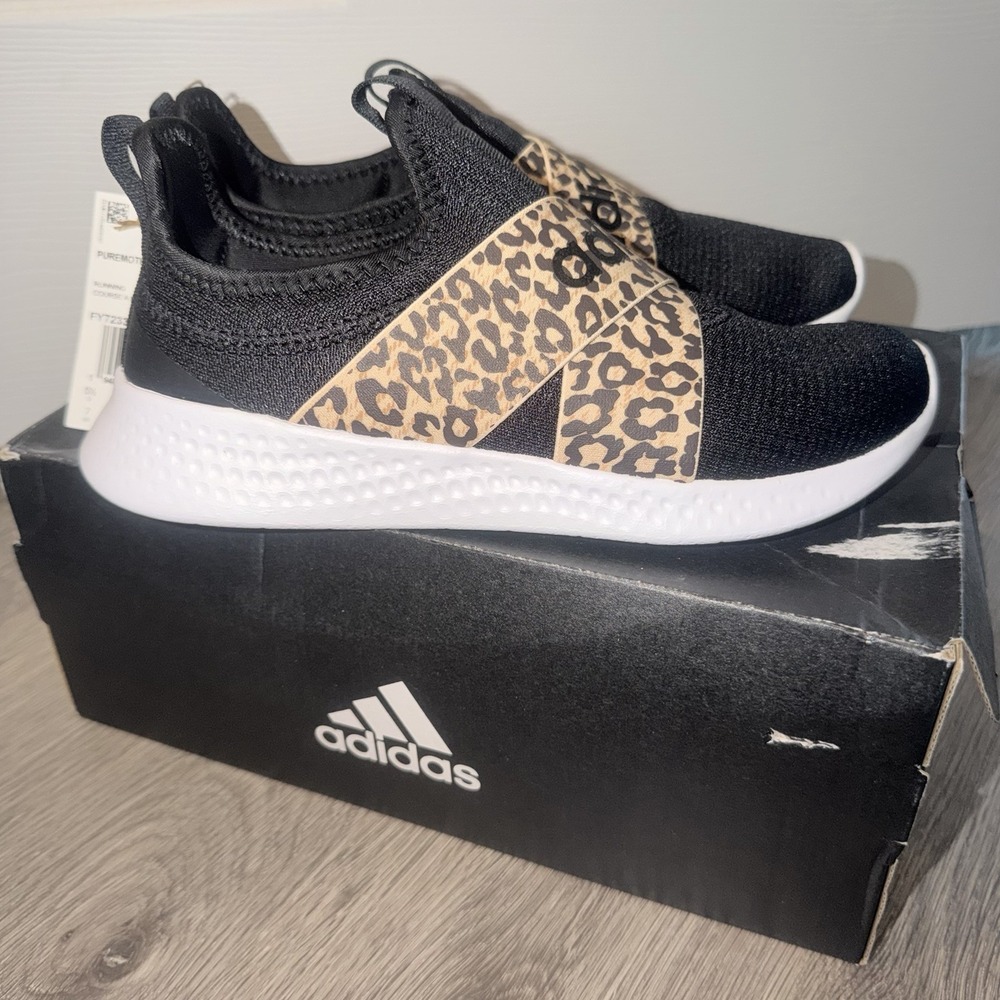 Adidas Puremotion Adapt Running Shoes Womens Size 7 Black Leopard FY7233